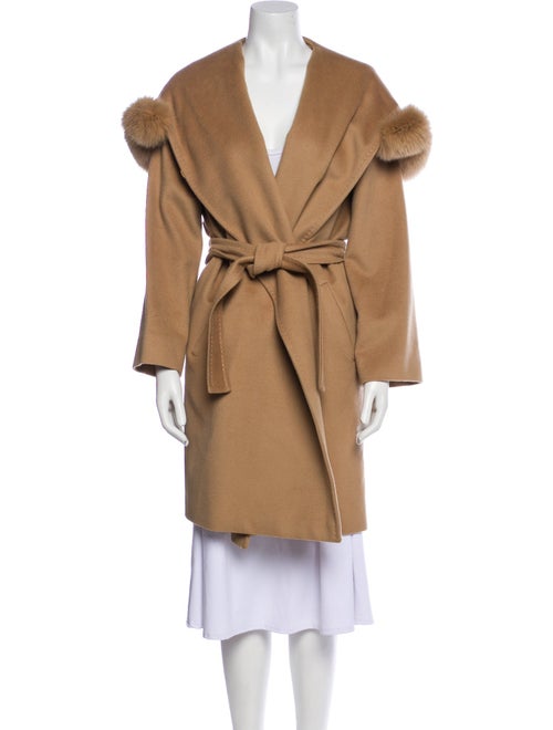 Max Mara Studio Virgin Wool Faux Fur Coat