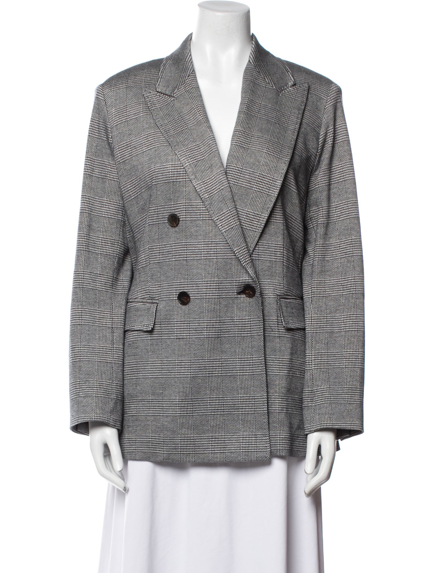 Max Mara Studio Plaid Print Blazer