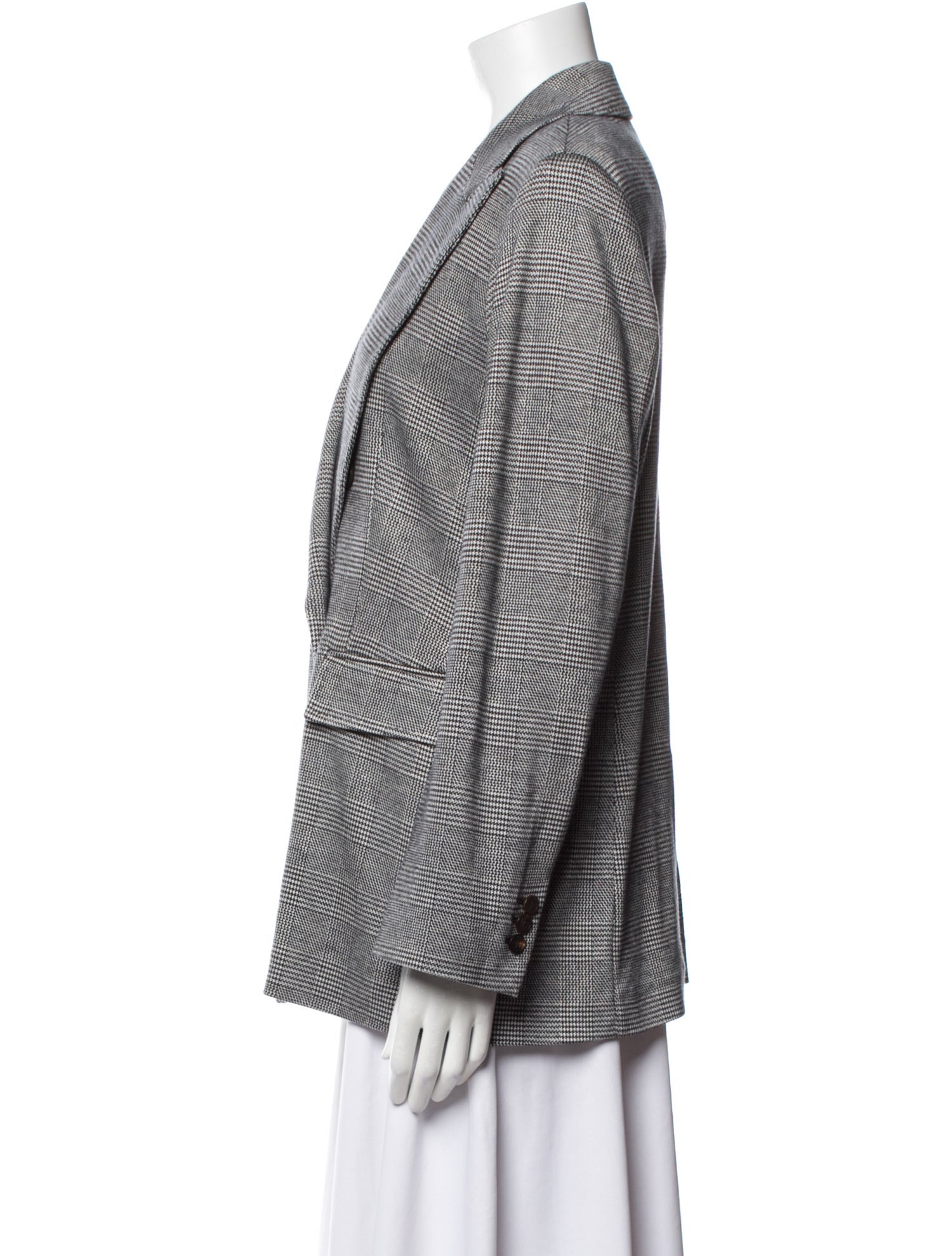 Max Mara Studio Plaid Print Blazer