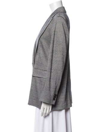 Max Mara Studio Plaid Print Blazer