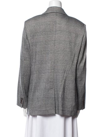Max Mara Studio Plaid Print Blazer