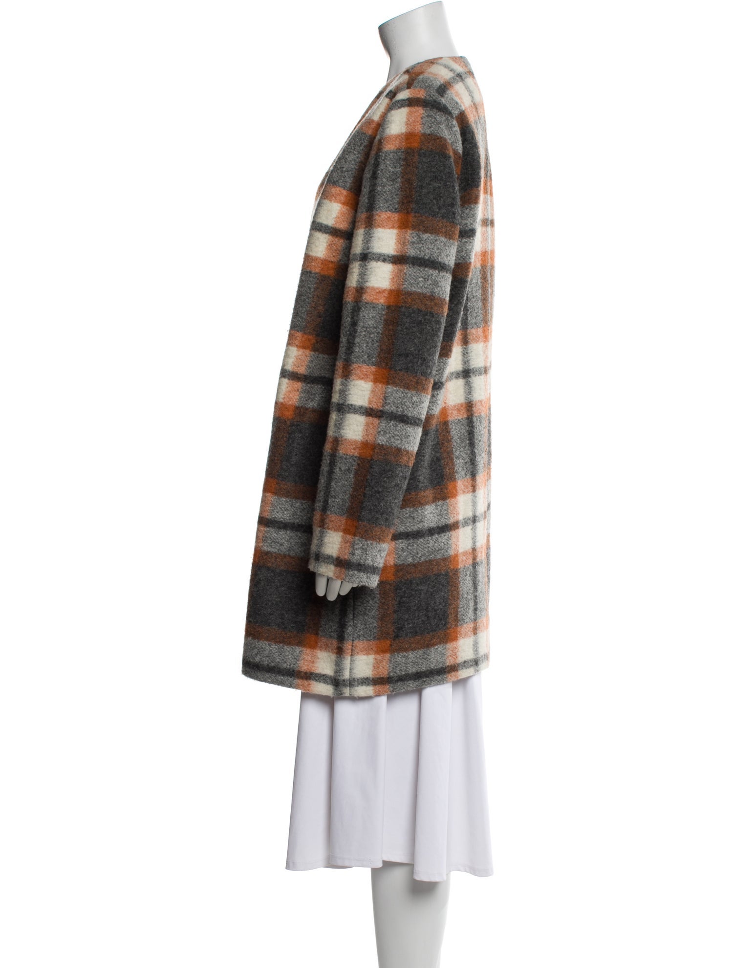 Max Studio Wool Plaid Print Evening Jacket