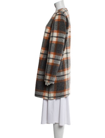 Max Studio Wool Plaid Print Evening Jacket