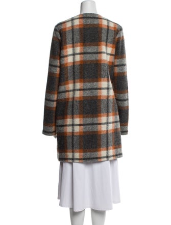 Max Studio Wool Plaid Print Evening Jacket