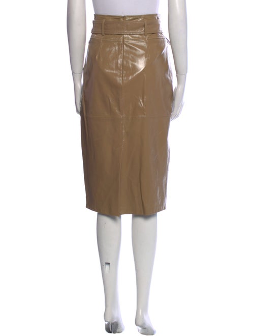 Max Mara Studio Lamb Leather Midi Length Skirt