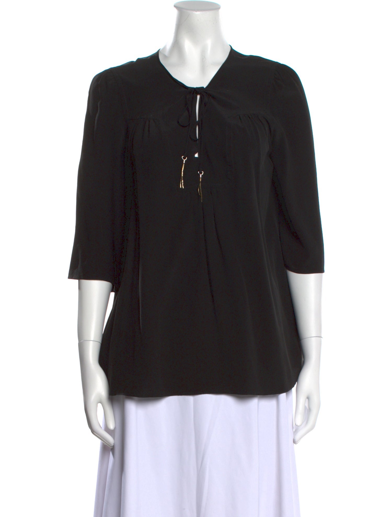 Max Mara Studio Crew Neck Three-Quarter Sleeve Blouse