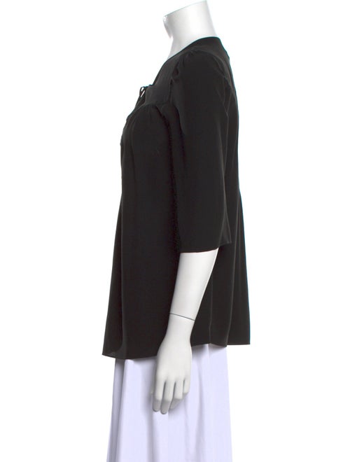 Max Mara Studio Crew Neck Three-Quarter Sleeve Blouse