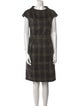 Max Mara Studio Plaid Print Knee-Length Dress