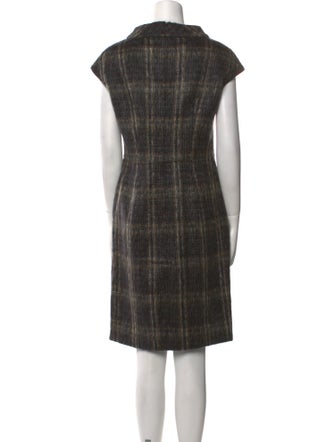 Max Mara Studio Plaid Print Knee-Length Dress