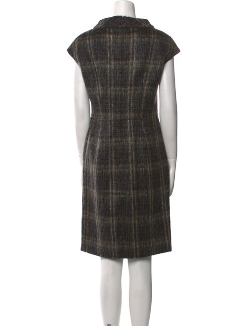 Max Mara Studio Plaid Print Knee-Length Dress