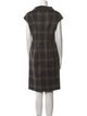 Max Mara Studio Plaid Print Knee-Length Dress