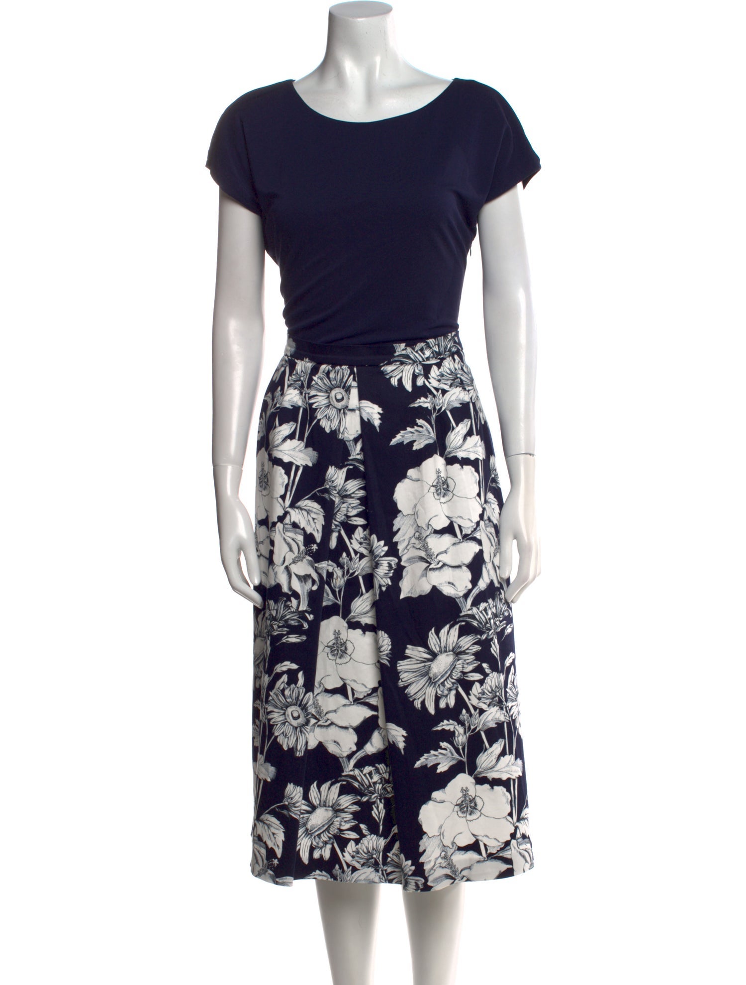 Max Mara Studio Floral Print Midi Length Dress