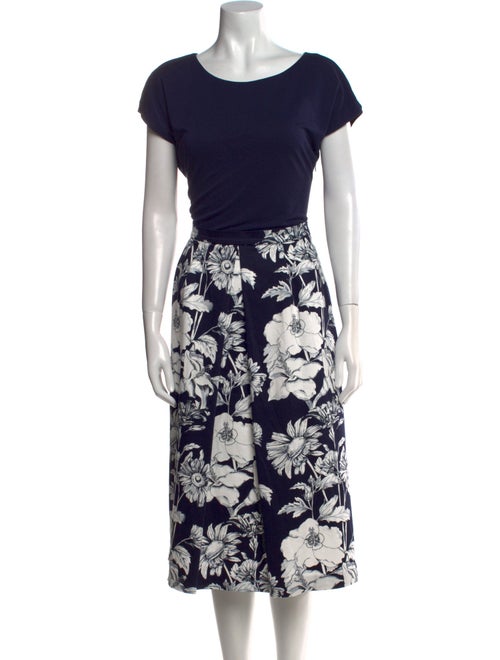 Max Mara Studio Floral Print Midi Length Dress