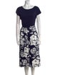 Max Mara Studio Floral Print Midi Length Dress