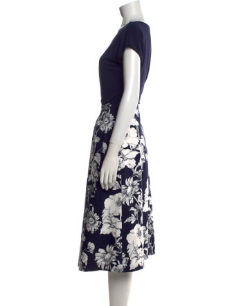 Max Mara Studio Floral Print Midi Length Dress