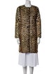 Max Mara Studio Fur Animal Print Faux Fur Coat