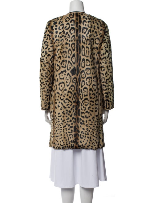 Max Mara Studio Fur Animal Print Faux Fur Coat