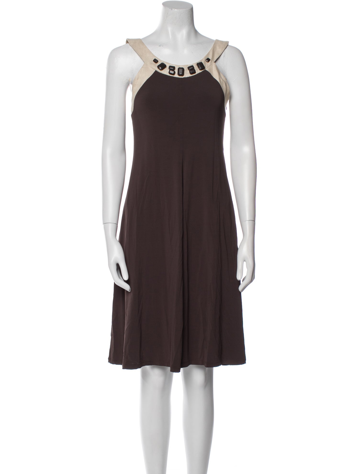 Max Mara Studio Scoop Neck Knee-Length Dress