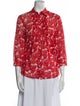 Max Mara Studio Floral Print Three-Quarter Sleeve Blouse