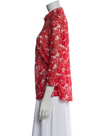 Max Mara Studio Floral Print Three-Quarter Sleeve Blouse