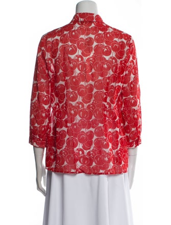 Max Mara Studio Floral Print Three-Quarter Sleeve Blouse