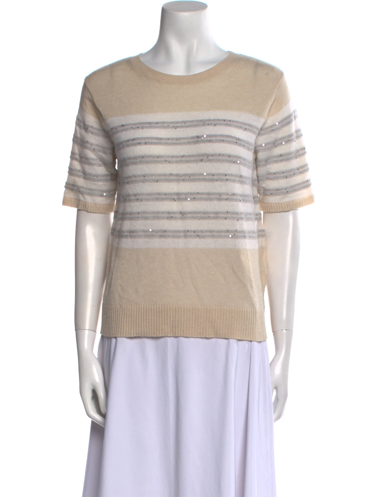 Max Mara Studio Striped Scoop Neck Sweater