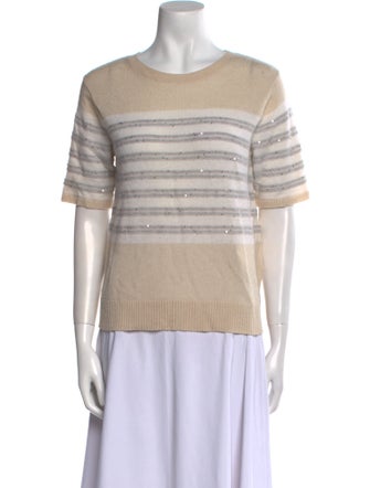 Max Mara Studio Striped Scoop Neck Sweater