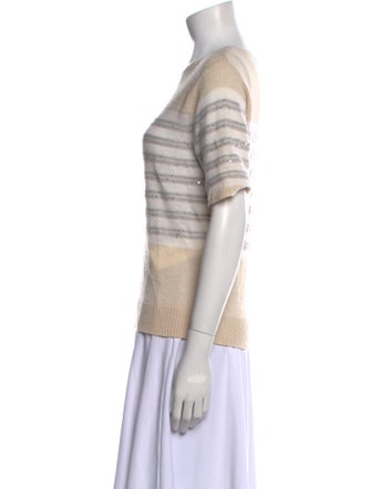 Max Mara Studio Striped Scoop Neck Sweater