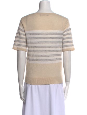 Max Mara Studio Striped Scoop Neck Sweater