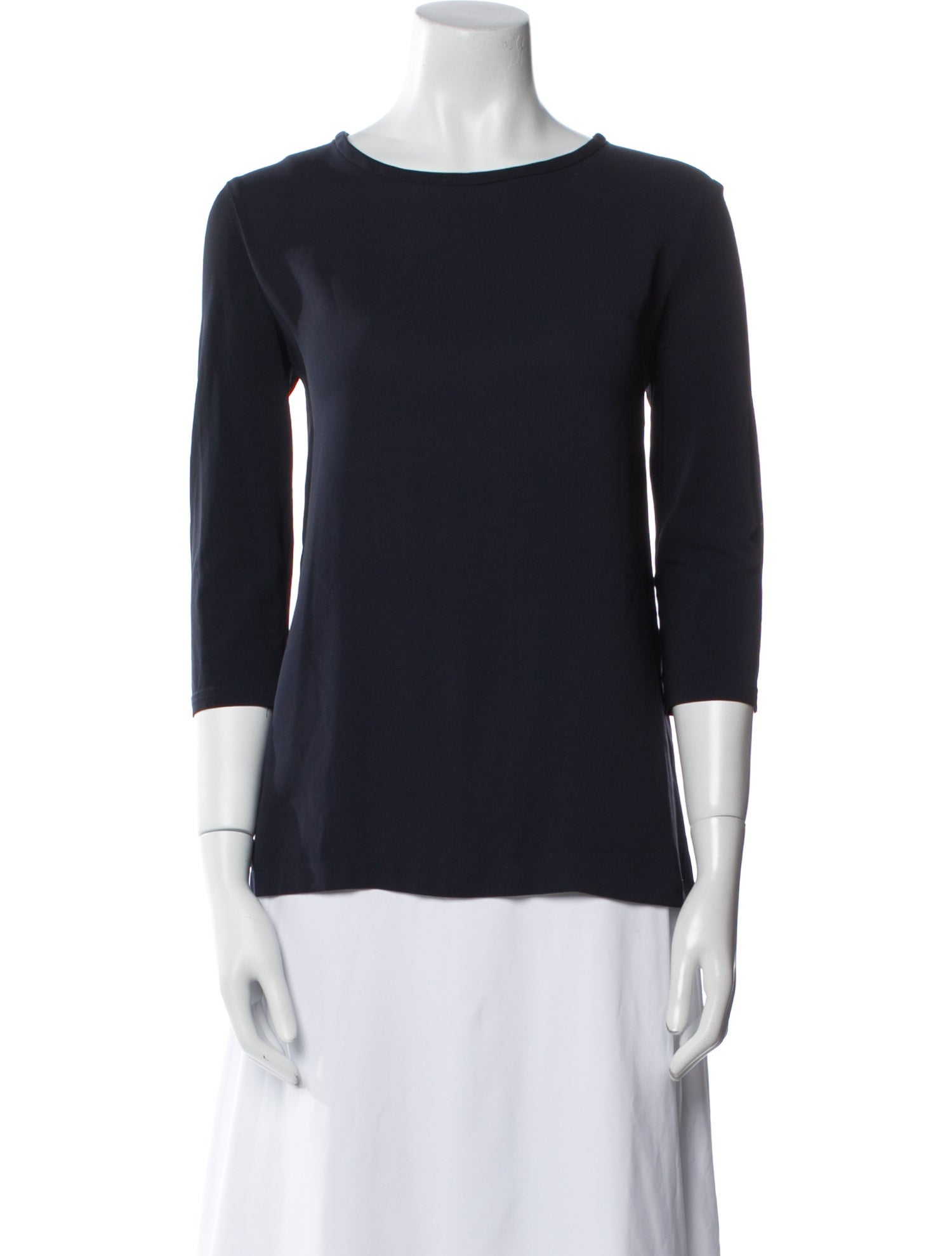 Max Mara Studio Bateau Neckline Three-Quarter Sleeve Top