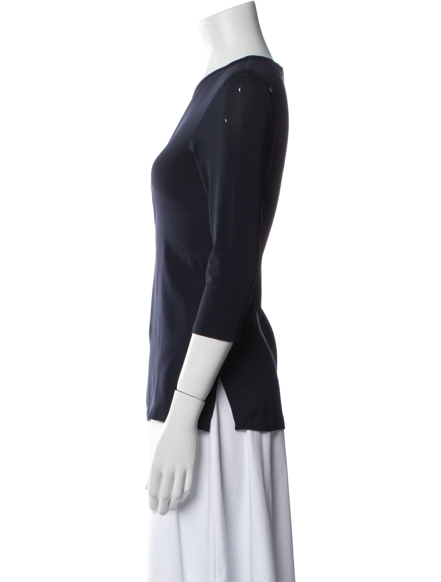 Max Mara Studio Bateau Neckline Three-Quarter Sleeve Top