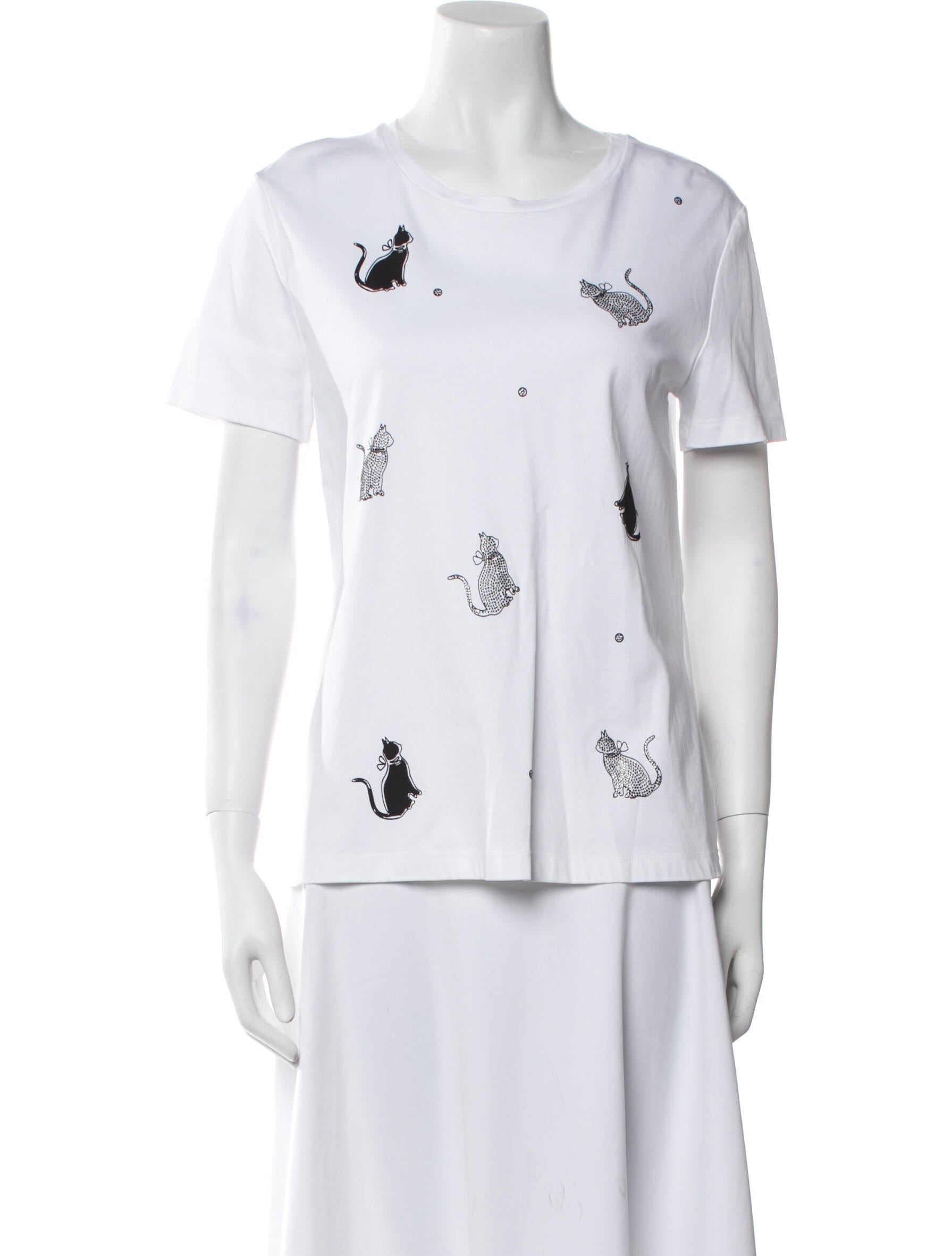 Max Mara Studio Graphic Print Crew Neck T-Shirt