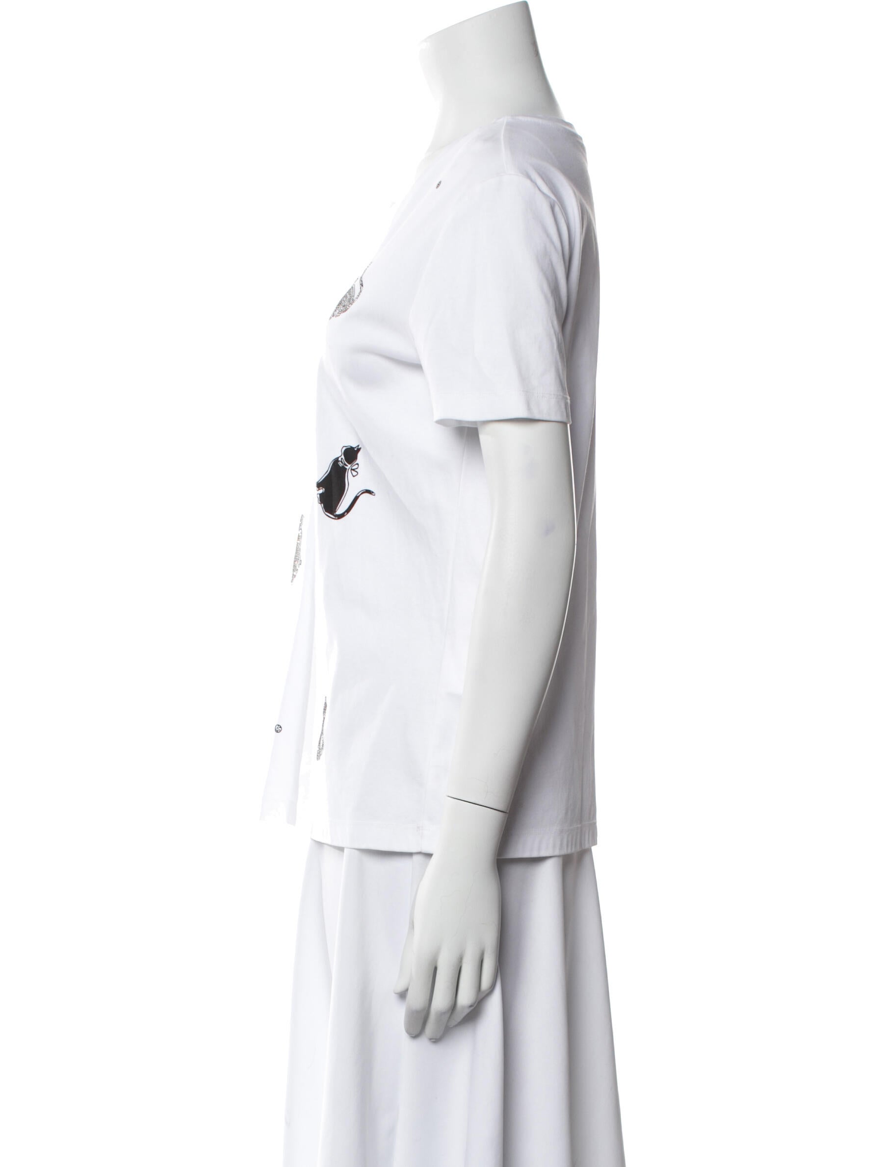 Max Mara Studio Graphic Print Crew Neck T-Shirt