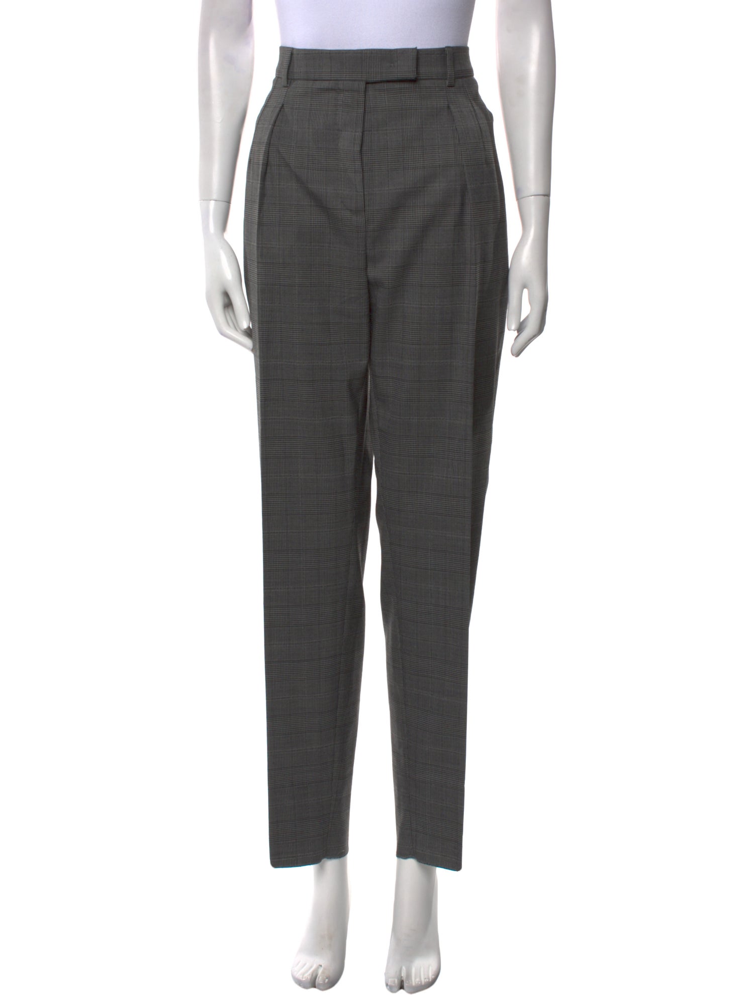 Max Mara Studio Plaid Print Straight Leg Pants w/ Tags