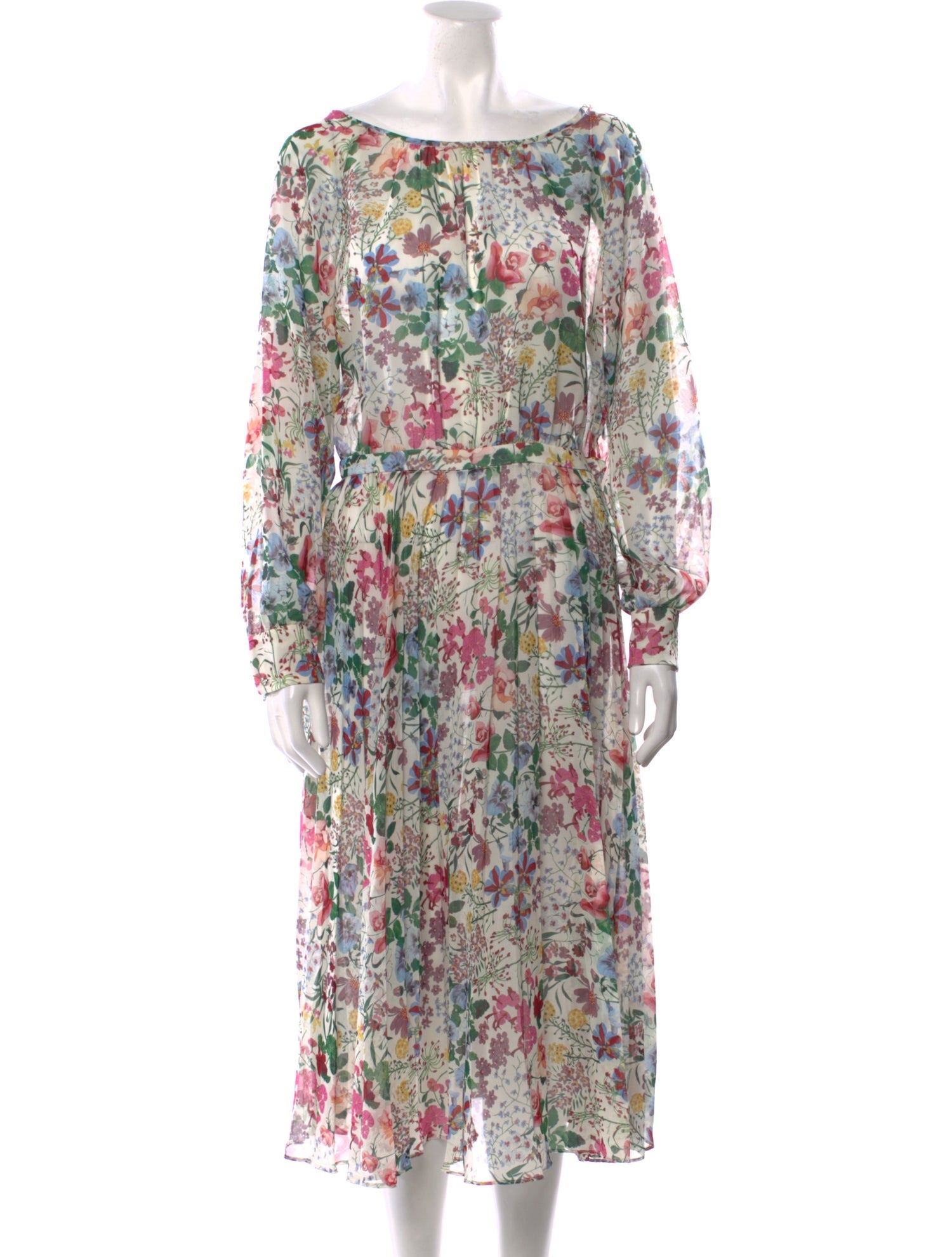 Max Mara Studio Floral Print Midi Length Dress