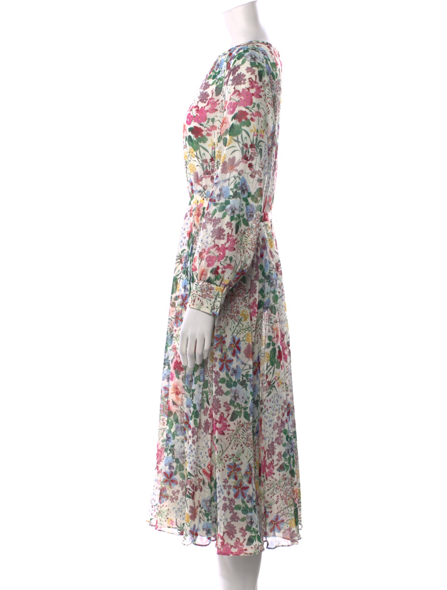 Max Mara Studio Floral Print Midi Length Dress