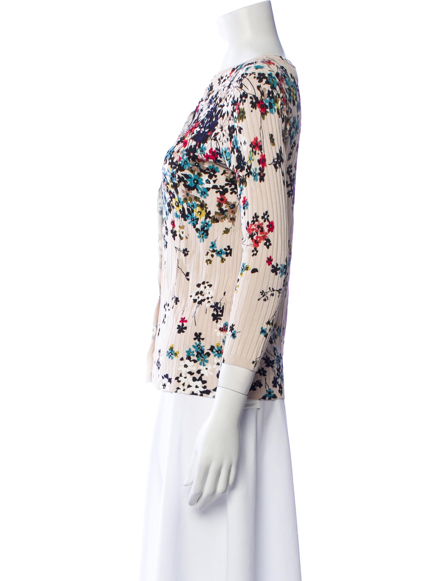 Max Mara Studio Floral Print Bateau Neckline Sweater