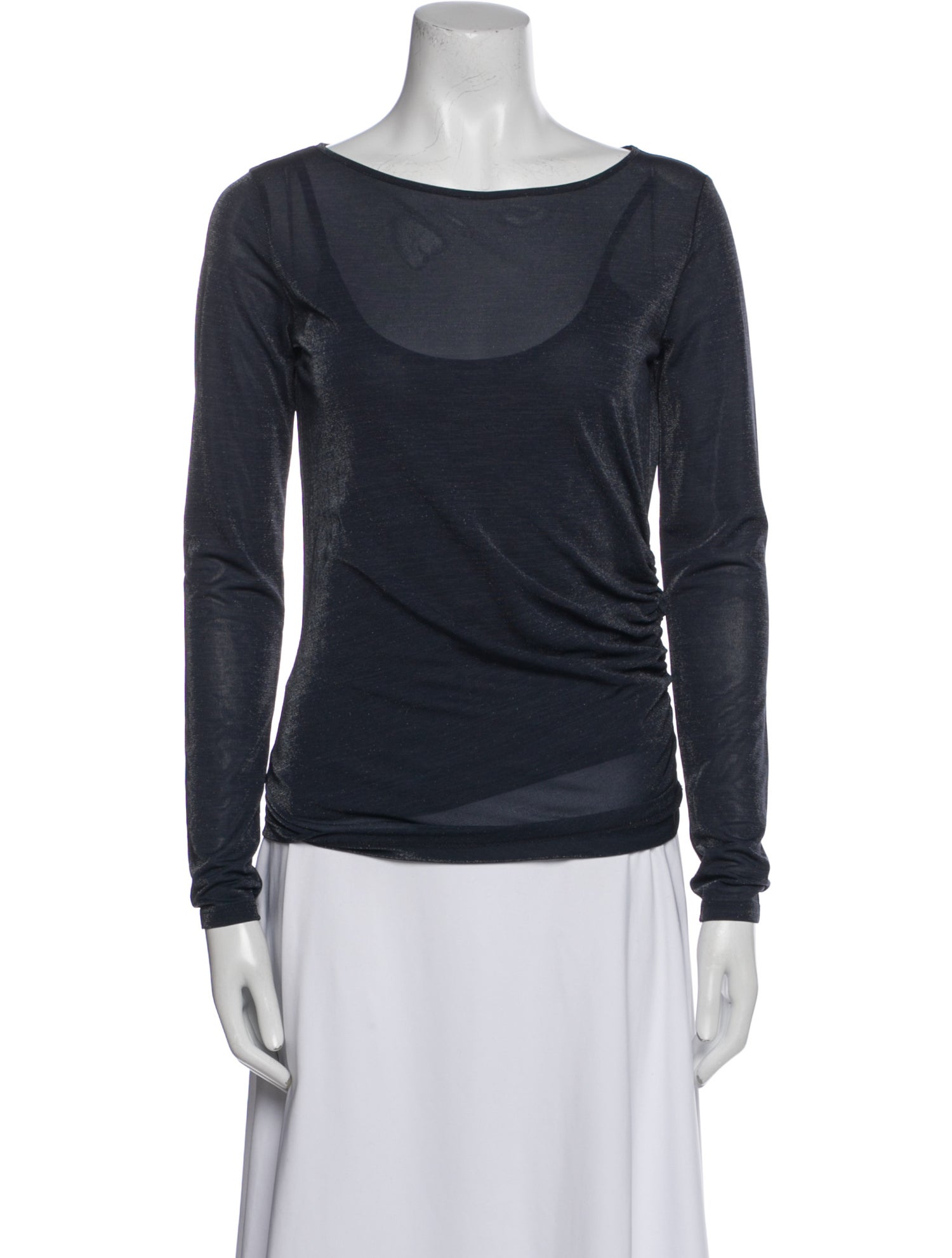 Max Mara Studio Bateau Neckline Long Sleeve Top