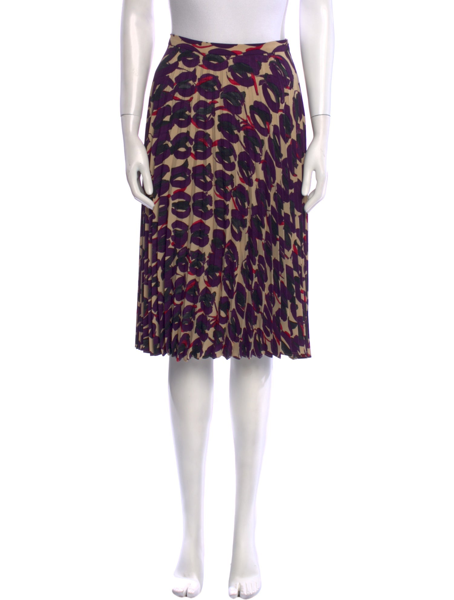 Max Mara Studio Animal Print Knee-Length Skirt