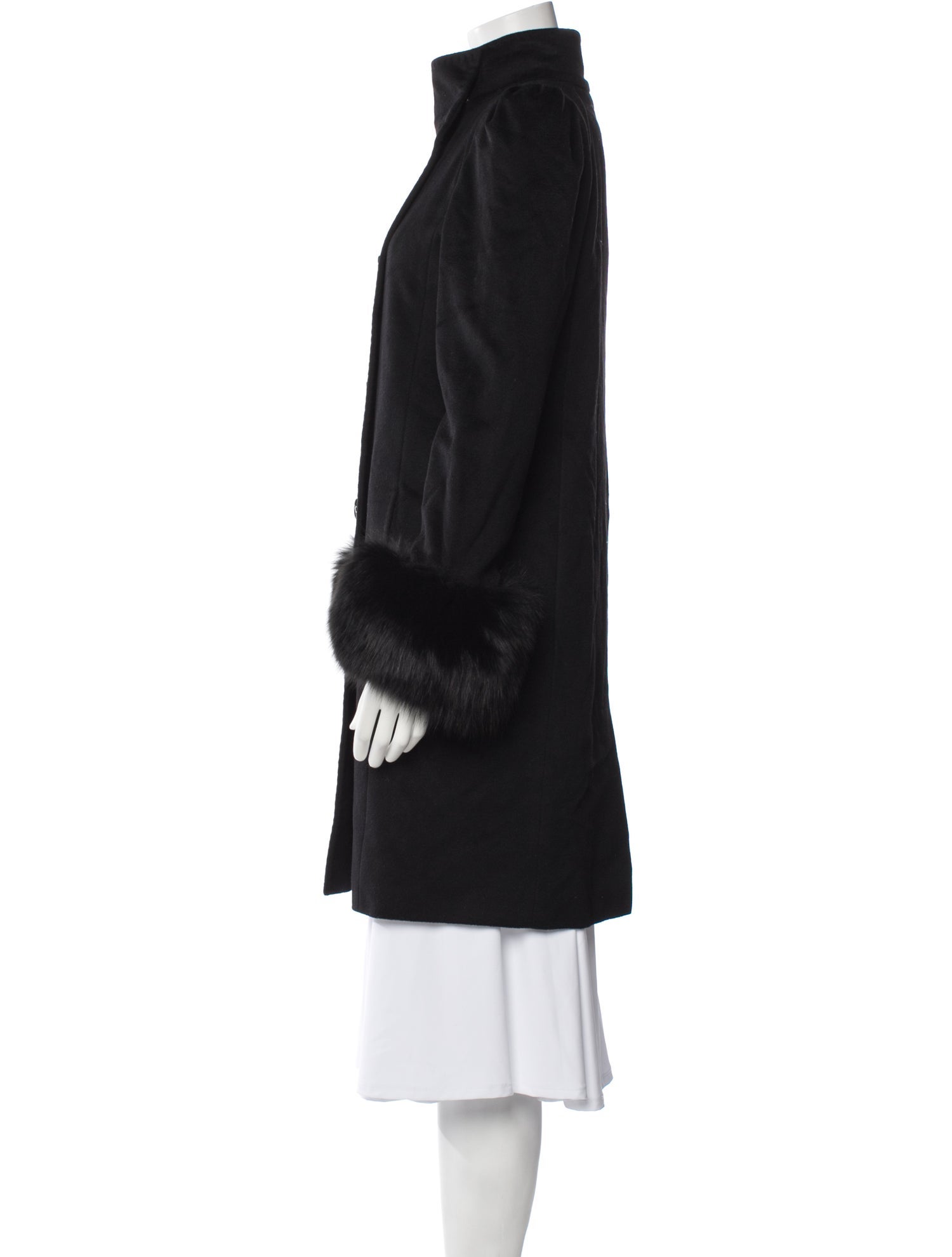 Max Mara Studio Virgin Wool Faux Fur Coat