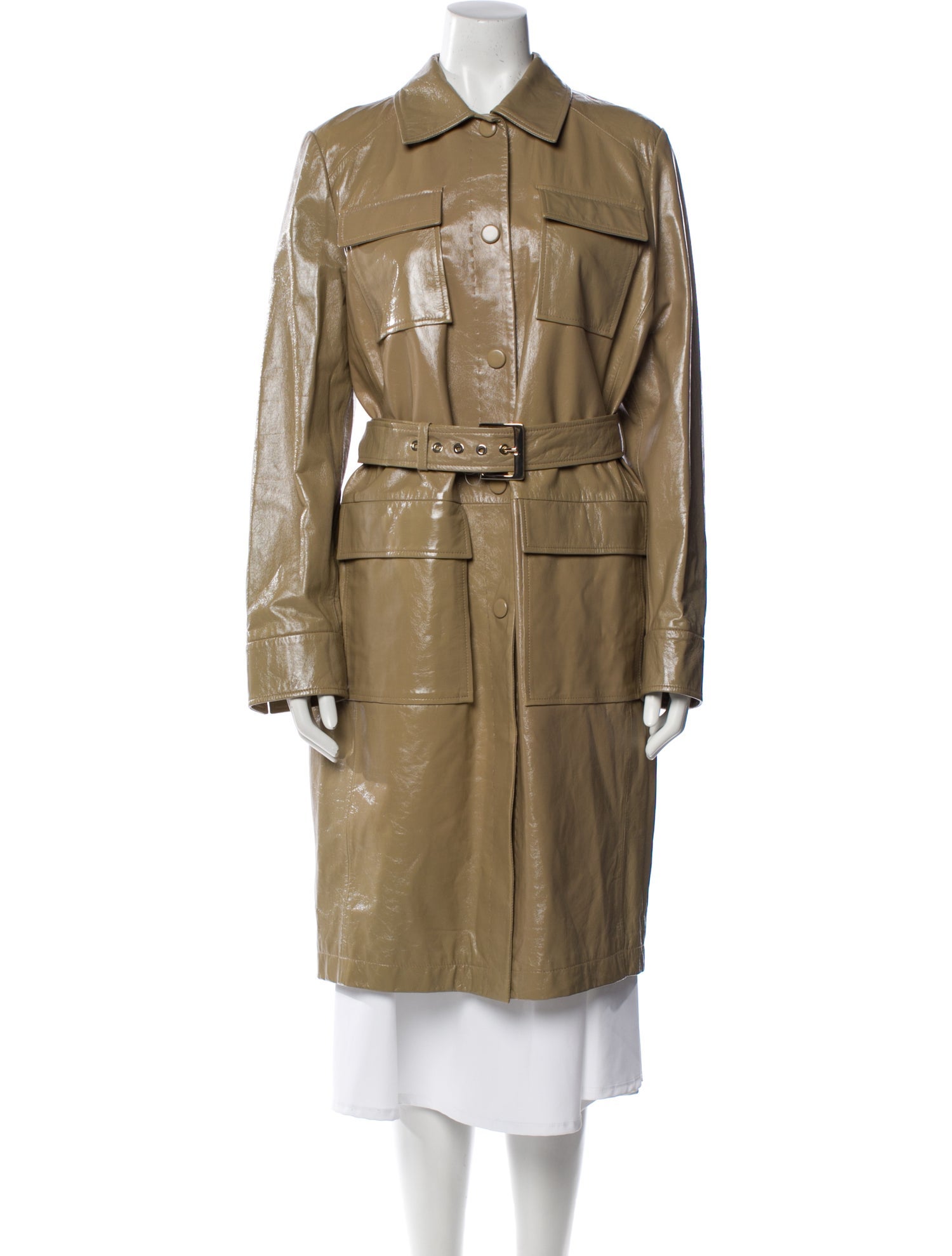 Max Mara Studio Lamb Leather Trench Coat