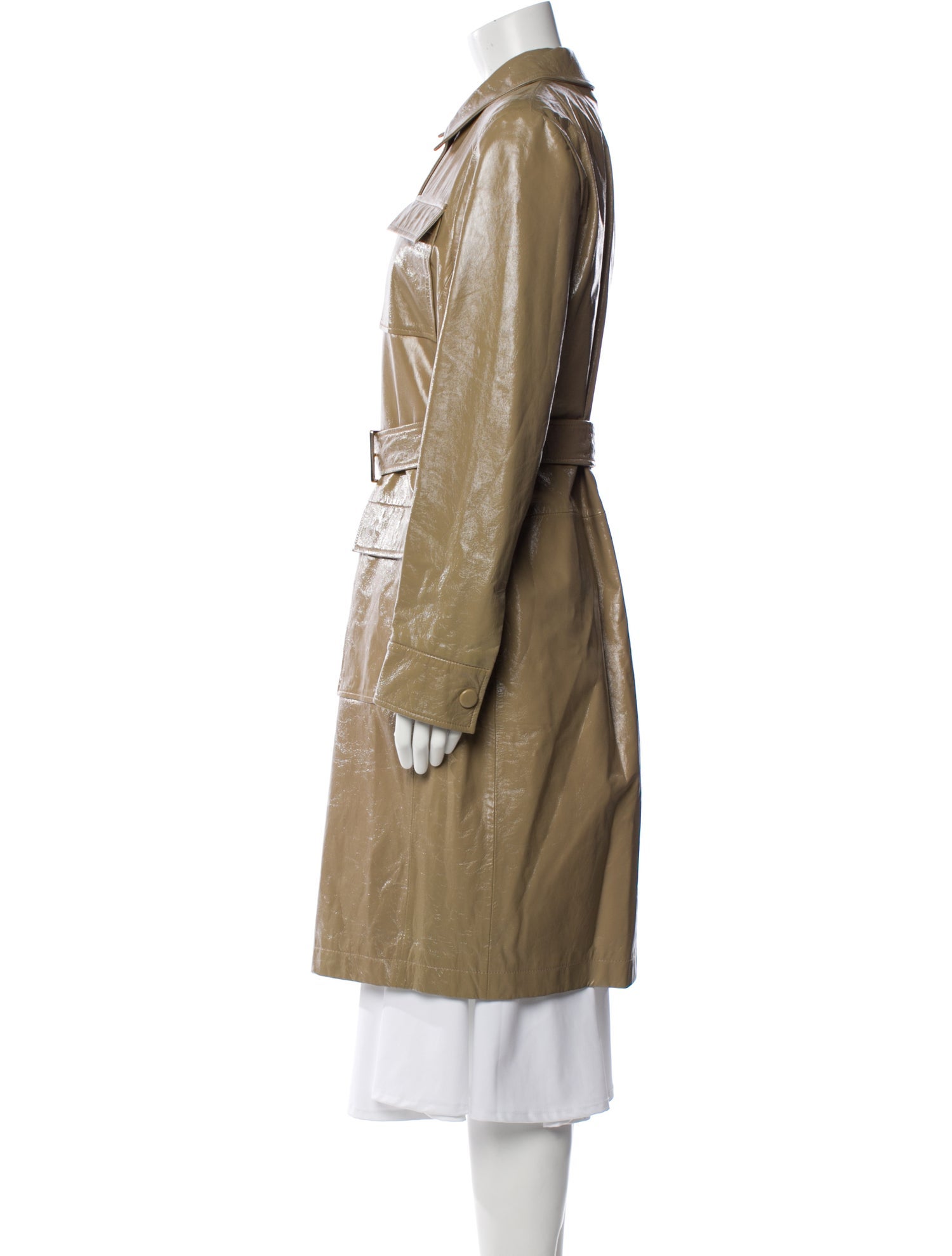 Max Mara Studio Lamb Leather Trench Coat