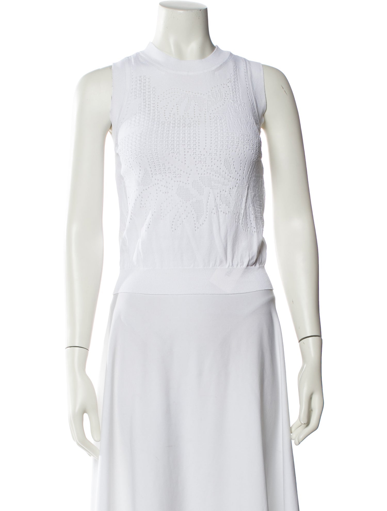 Max Mara Studio Crew Neck Sleeveless Crop Top