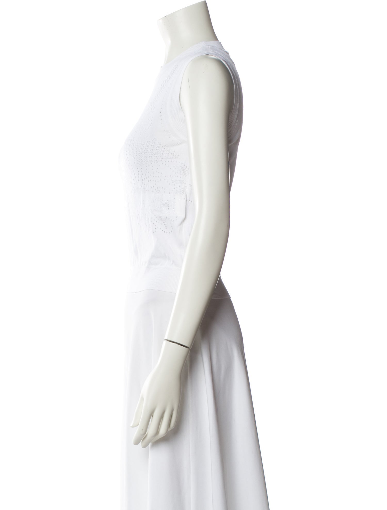 Max Mara Studio Crew Neck Sleeveless Crop Top