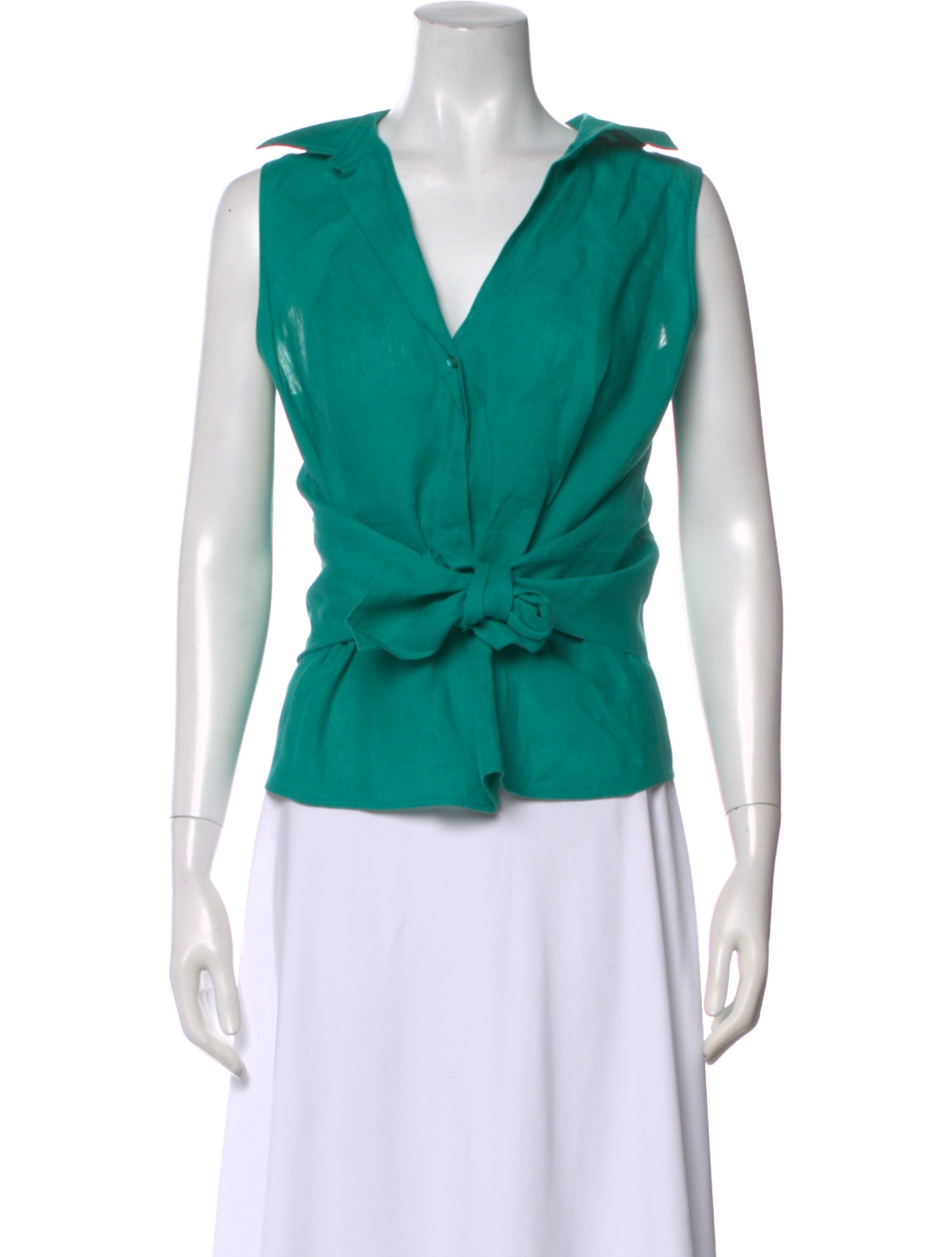 Max Mara Studio Linen V-Neck Blouse