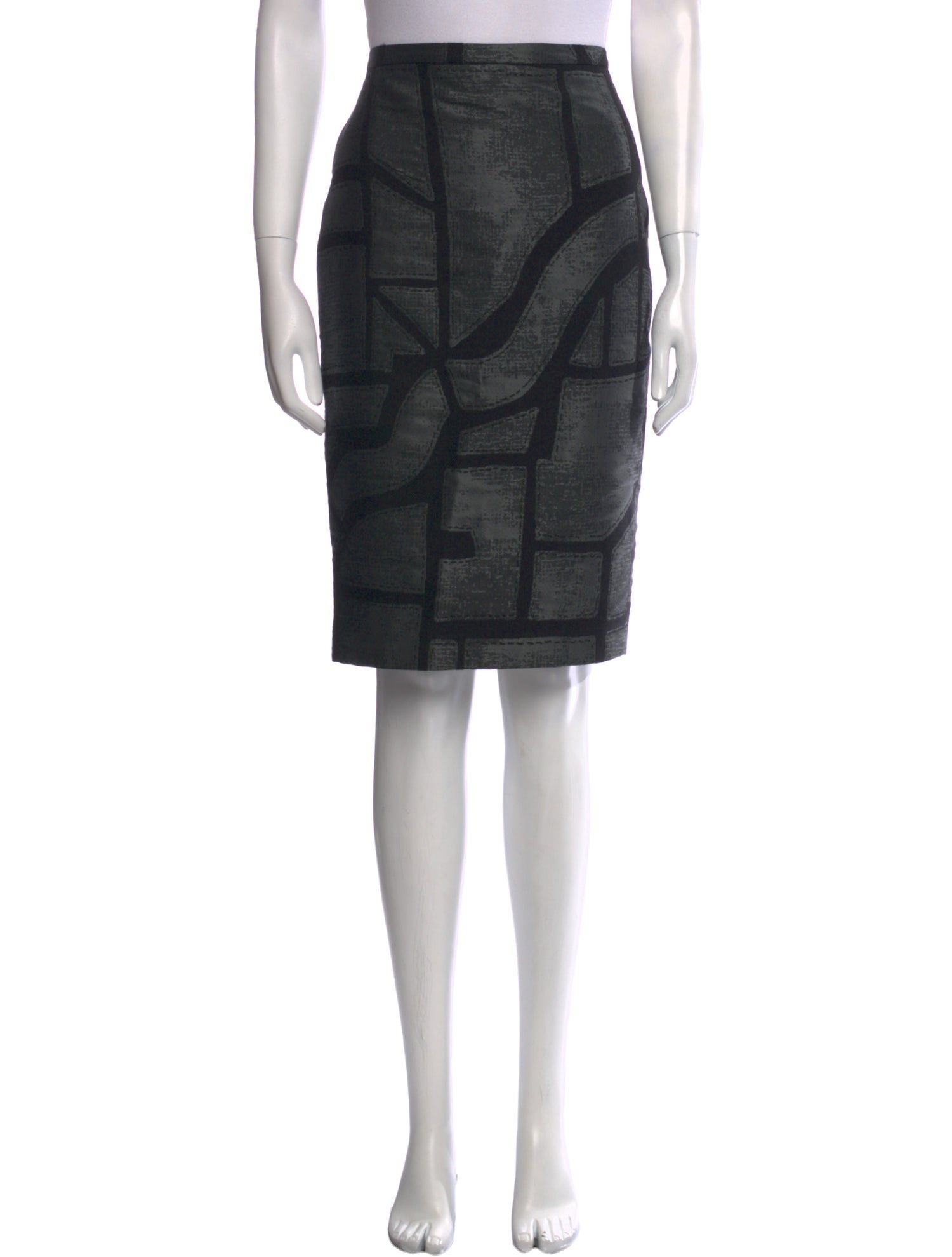 Max Mara + Liu Wei Virgin Wool Knee-Length Skirt