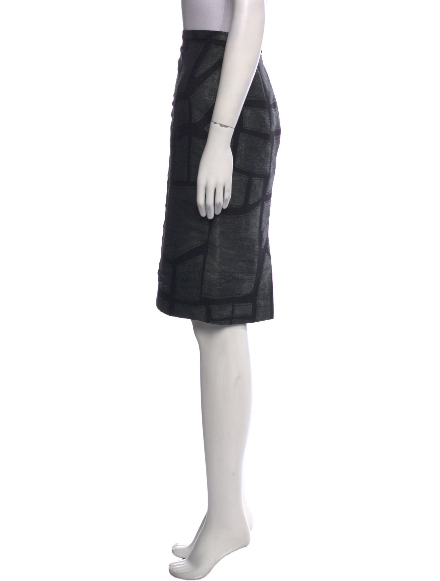 Max Mara + Liu Wei Virgin Wool Knee-Length Skirt