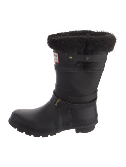 Hunter x J. Mendel Rubber Fur Trim Rain Boots