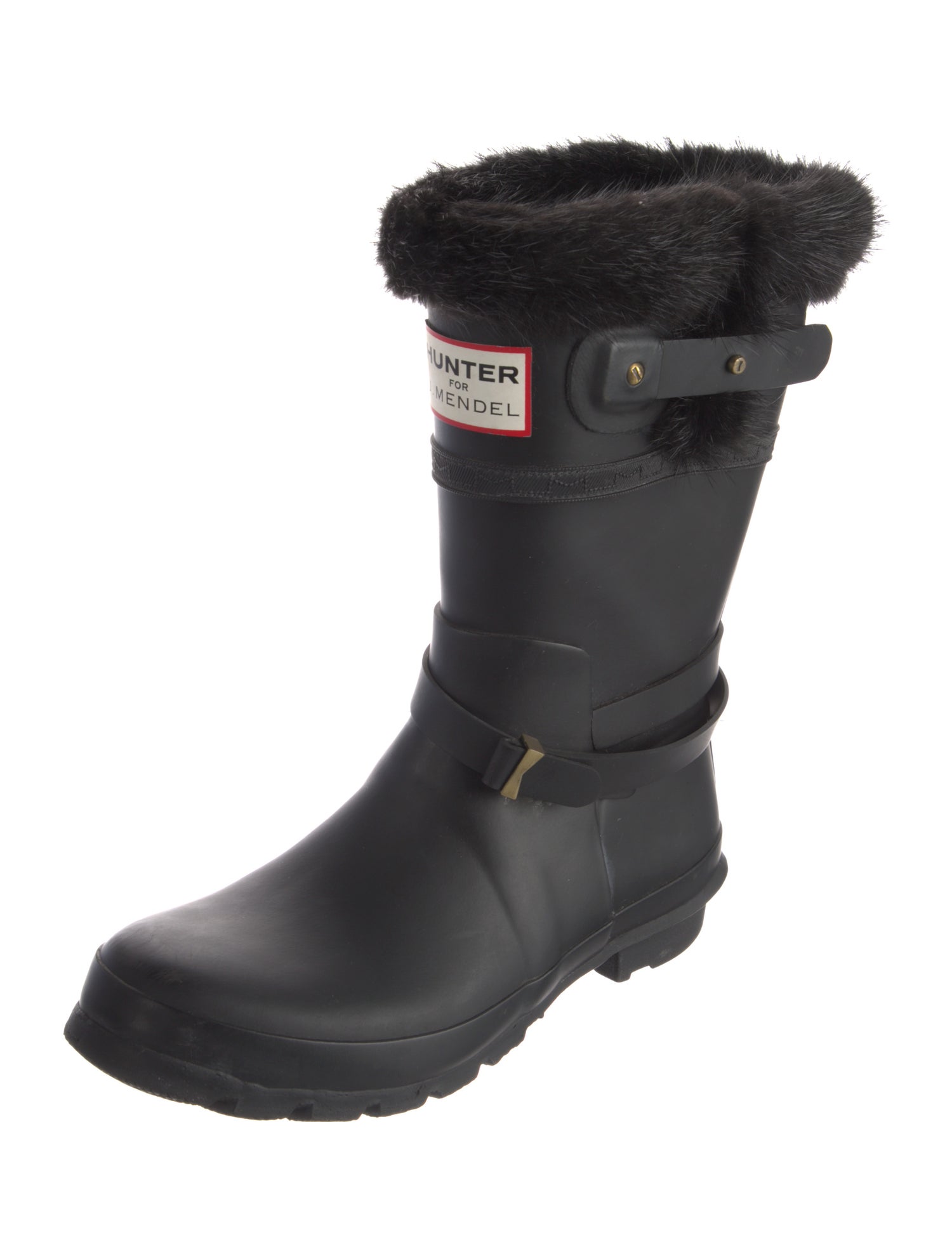 Hunter x J. Mendel Rubber Fur Trim Rain Boots