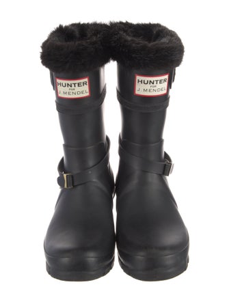 Hunter x J. Mendel Rubber Fur Trim Rain Boots
